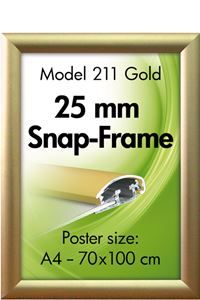 Alu Snap-Frame væg 25 mm guldeloxeret - mat