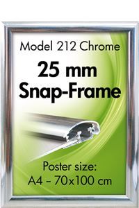 Alu Snap-Frame væg 25 mm chrome
