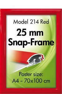 Alu Snap-Frame væg 25 mm rød