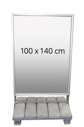 Heavy Outdoor Sign 100x140 cm. Med 42 mm, Security Profil