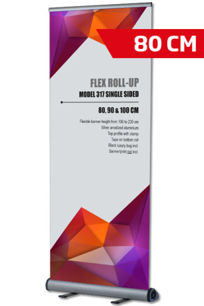 Flex Roll-up, enkelt 80x100-230cm alu, med taske