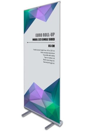 Euro Roll-up, 85cm. enkelt sidet. Alu